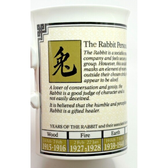 Vintage Dunoon Year of the Rabbit Mug Coffee Cup Used - Picture 6 of 12